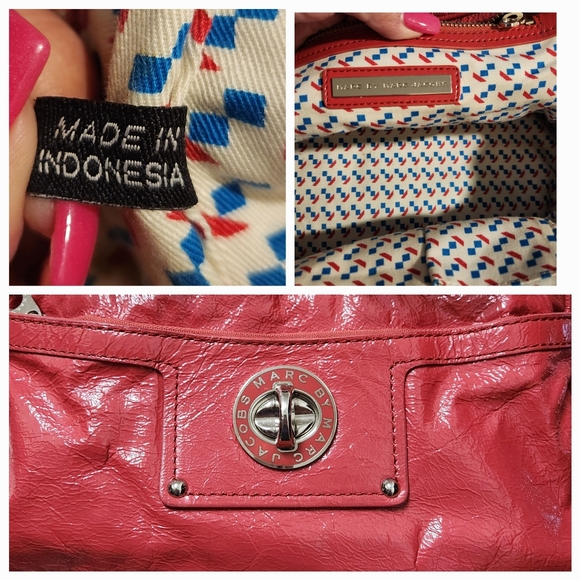 MARC BY MARC JACOBS Double Zip Top Patent Leather Satchel in Coral Red - Picture 14 of 16